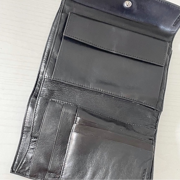 Prada black Tessuto nylon nappa leather trifold wallet vintage - Picture 5 of 10